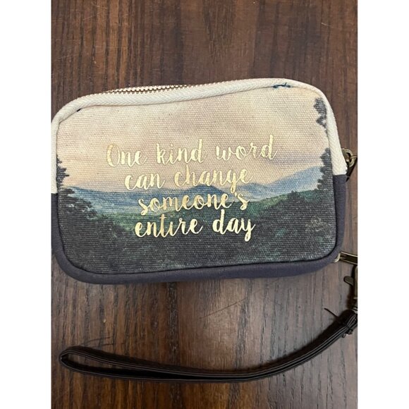 One Kind Word Can Change Someone's Entire Day Canvas Wallet Wristlet - Picture 2 of 7